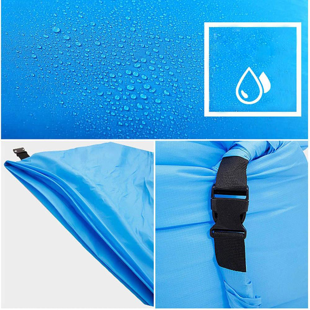 Saltea portabila, gonflabila tip sezlong, rucsac depozitare