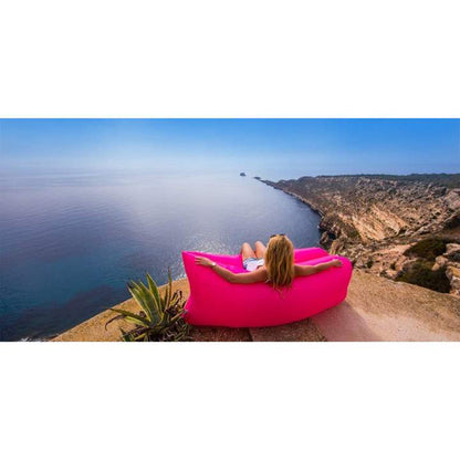 Saltea portabila, gonflabila tip sezlong, rucsac depozitare