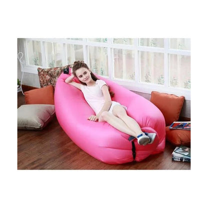 Saltea portabila, gonflabila tip sezlong, rucsac depozitare