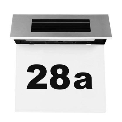 Numar de casa cu iluminare 4LED si incarcare solara, senzor