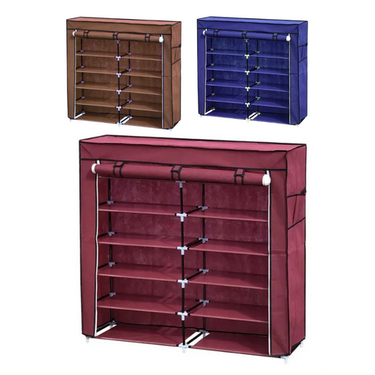 Dulap textil 2712A, 6 rafturi, 2 compartimente, 3 modele