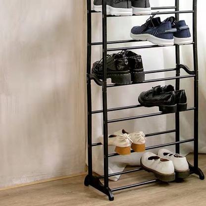 Etajera pentru pantofi, 10 rafturi, 30 de perechi, negru