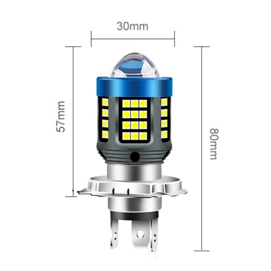 Bec H4, LED SMD, 160W, 6000k, 12/80V, lupa, doua faze