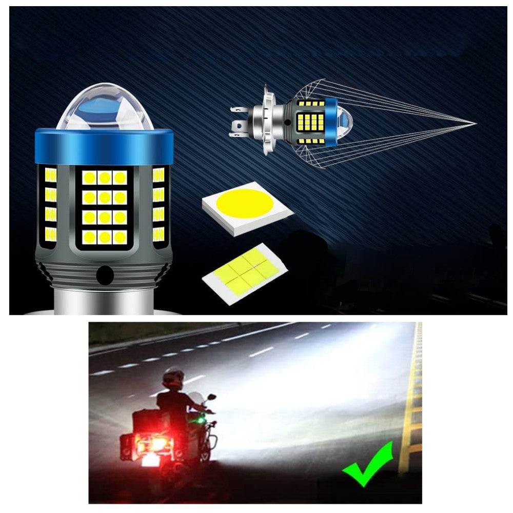 Bec H4, LED SMD, 160W, 6000k, 12/80V, lupa, doua faze