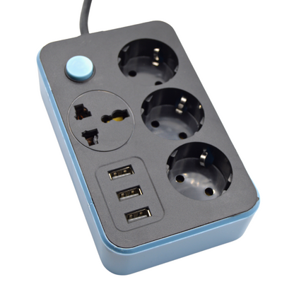 Prelungitor 3 metri E205, 4 prize si 3 USB