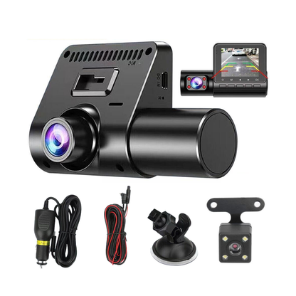 Camera auto tripla DVR, 1080P, ecran 2.4'', inregistrare automata