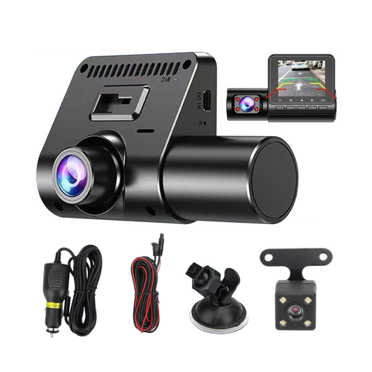 Camera auto tripla DVR, 1080P, ecran 2.4'', inregistrare automata