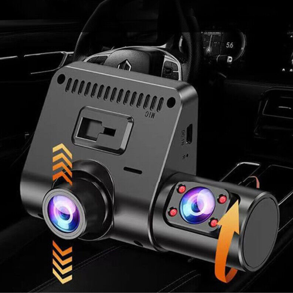 Camera auto tripla DVR, 1080P, ecran 2.4'', inregistrare automata