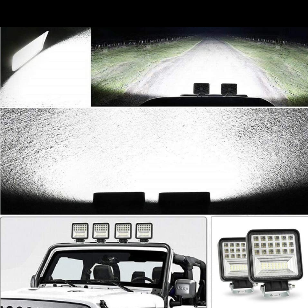 Set 2 x Proiectoare auto patrate 42LED tip CREE, 84W, 9/30V, IP65