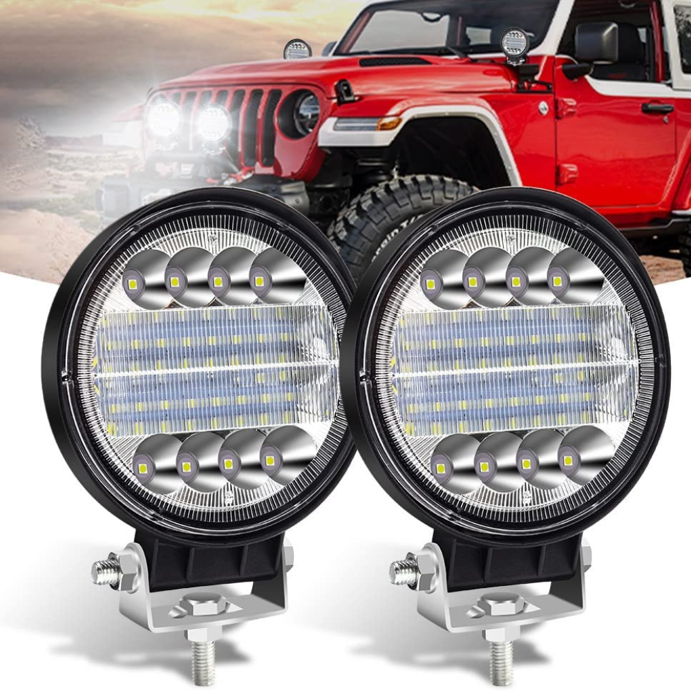 Set 2 x Proiectoare auto rotunde 24LED, 9/30V, 48W, combo
