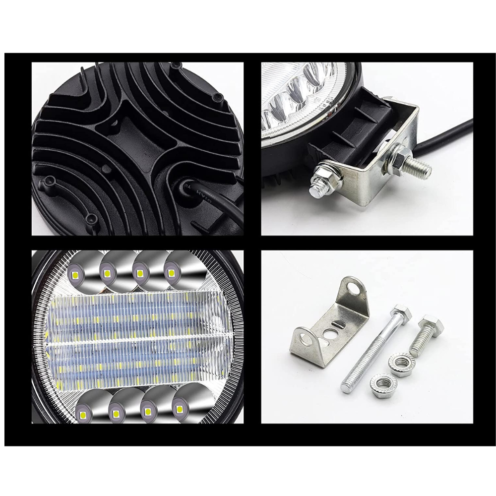 Set 2 x Proiectoare auto rotunde 24LED, 9/30V, 48W, combo