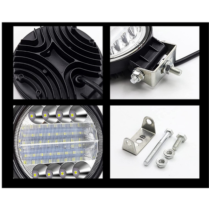 Set 2 x Proiectoare auto rotunde 24LED, 9/30V, 48W, combo