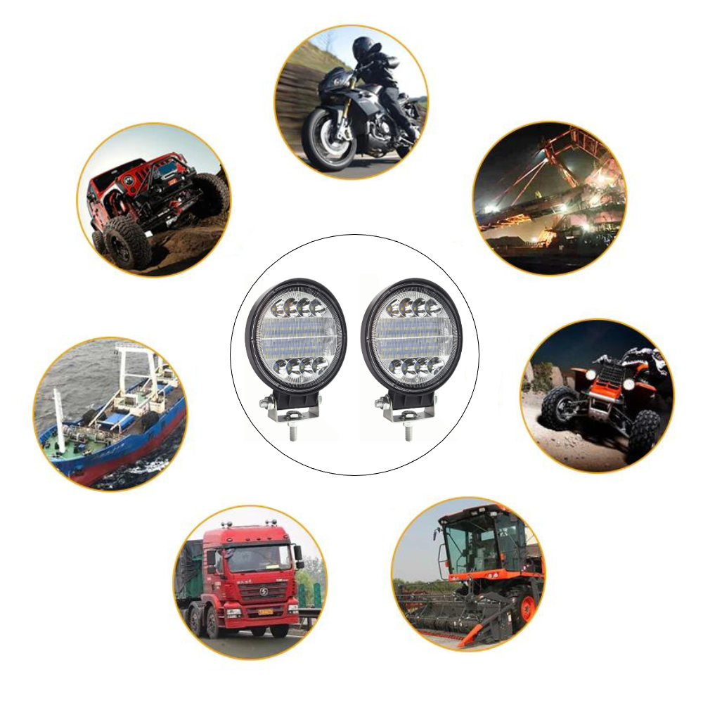 Set 2 x Proiectoare auto rotunde 24LED, 9/30V, 48W, combo