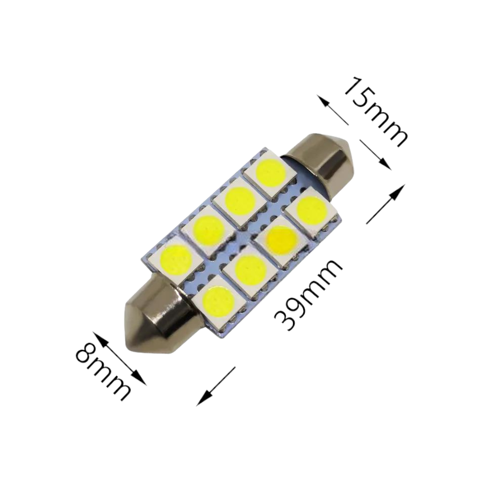 Set 2 x Becuri auto 8LED SMD, Canbus, 10W/set, 6000K
