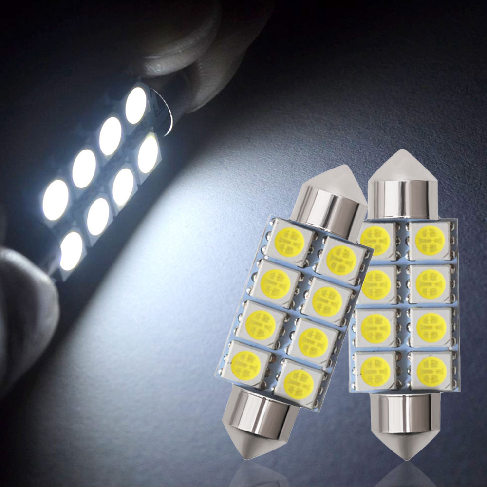 Set 2 x Becuri auto 8LED SMD, Canbus, 10W/set, 6000K