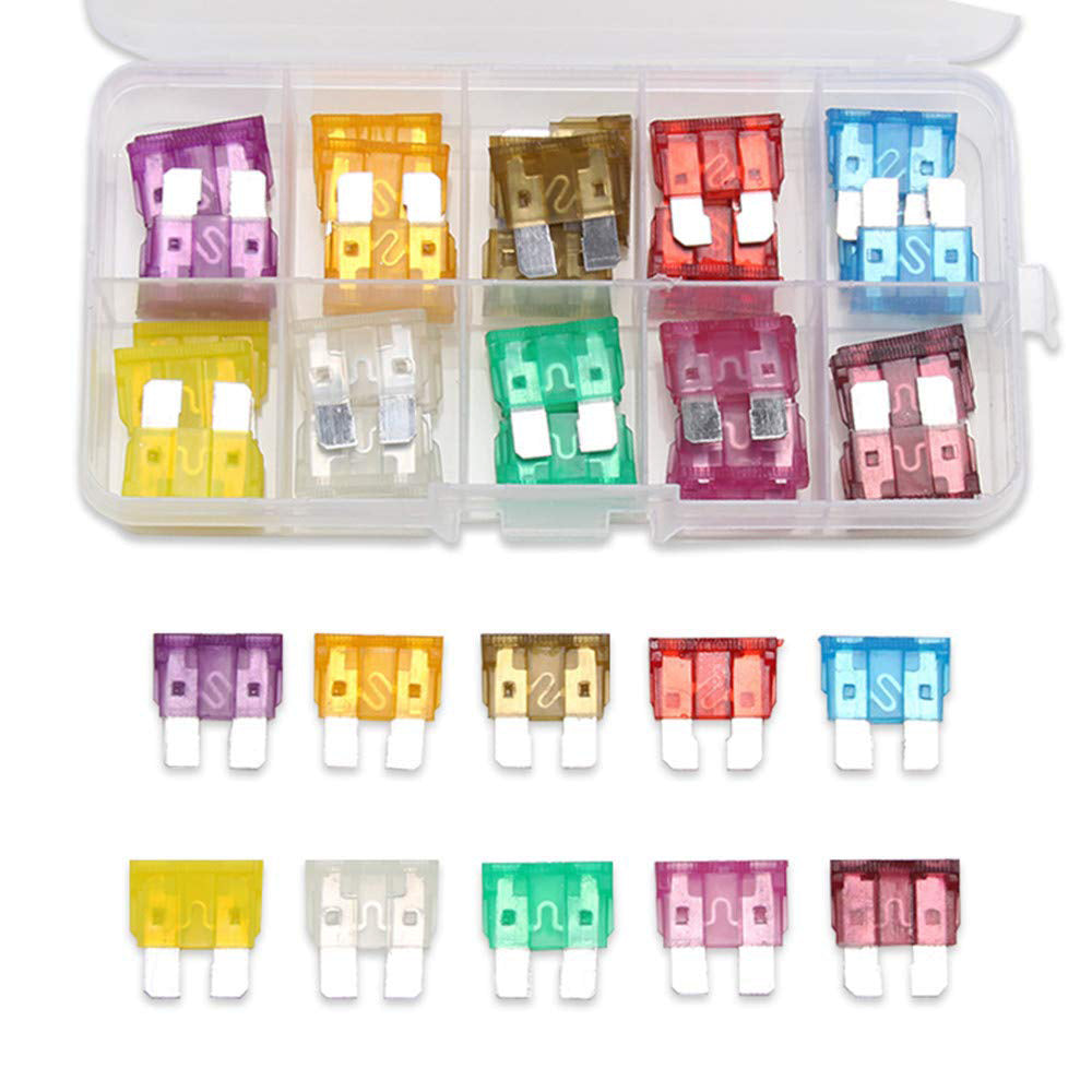 Set sigurante auto, de la 3A la 40A, 50 piese