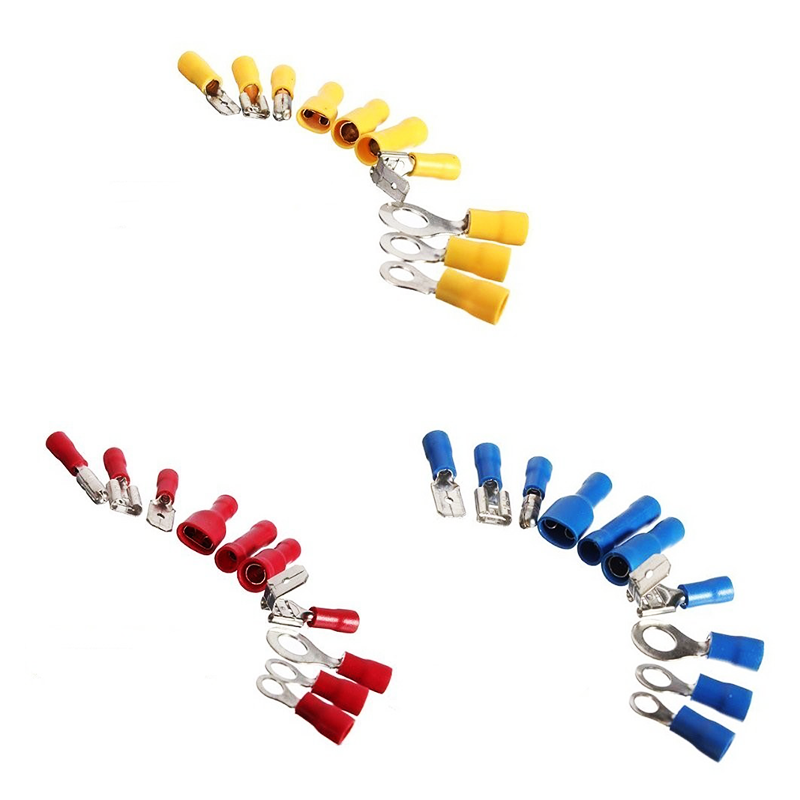 Trusa conectori electrici, 480 piese, 3 culori, cupru/PVC