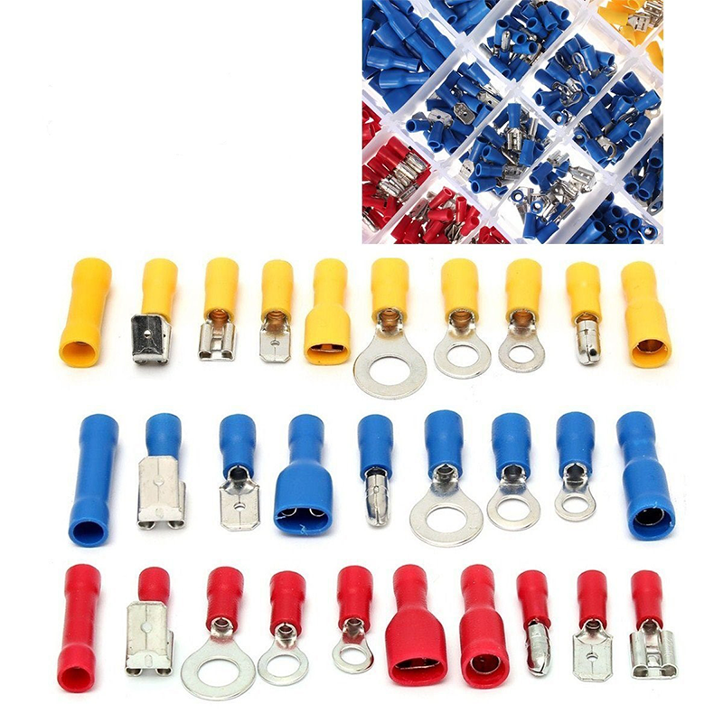 Trusa conectori electrici, 480 piese, 3 culori, cupru/PVC