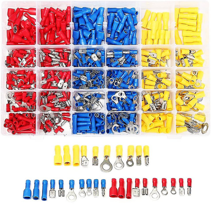 Trusa conectori electrici, 480 piese, 3 culori, cupru/PVC