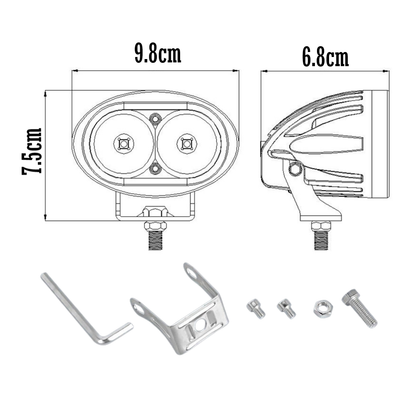 Proiector auto/moto 2LED CREE 20W, lupa 6D, 10/30V, 6000k, 1800lm