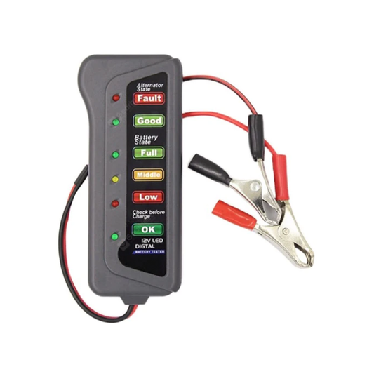 Tester auto pentru baterie, 12V, cu clesti