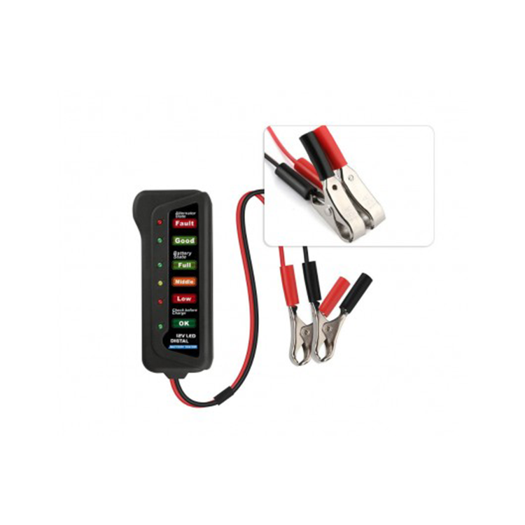 Tester auto pentru baterie, 12V, cu clesti