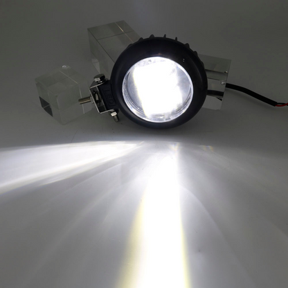 Proiector auto/moto 3LED, 30W, 10/30V, 6000K, lupa, rotund