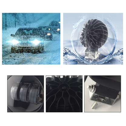 Proiector auto/moto 3LED, 30W, 10/30V, 6000K, lupa, rotund