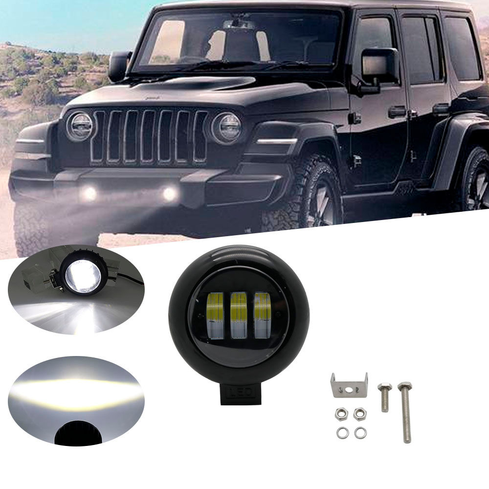 Proiector auto/moto 3LED, 30W, 10/30V, 6000K, lupa, rotund