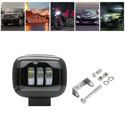 Proiector auto/moto 3LED, 30W, 10/30V, 6000K, lupa