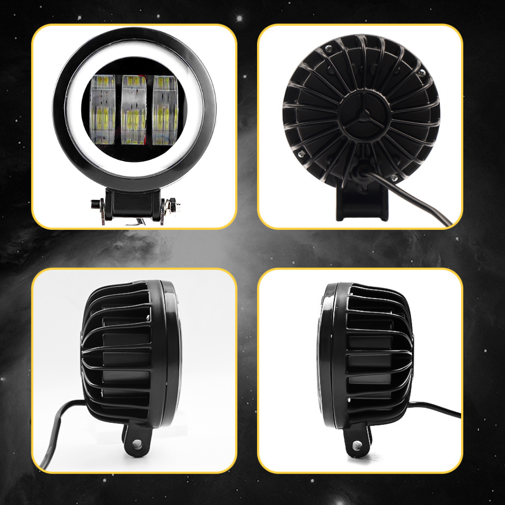Proiector auto 3LED 80W, stroboscop, 10/30V, lumina alba/albastra