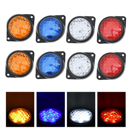 Set 2 x Lumini gabarit LED 12/24V, rotunde, diverse culori