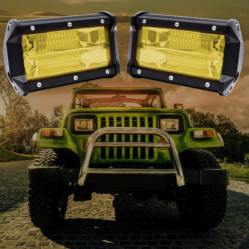 Set 2 x proiectoare auto LED, 72W/proiector, 3000K, 24LED