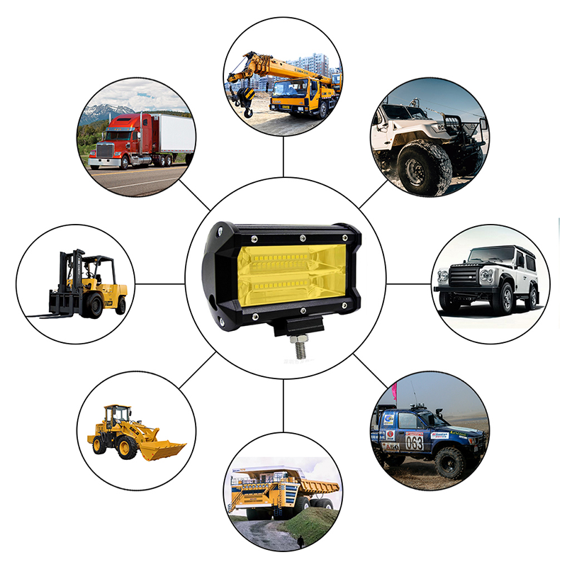 Set 2 x proiectoare auto LED, 72W/proiector, 3000K, 24LED