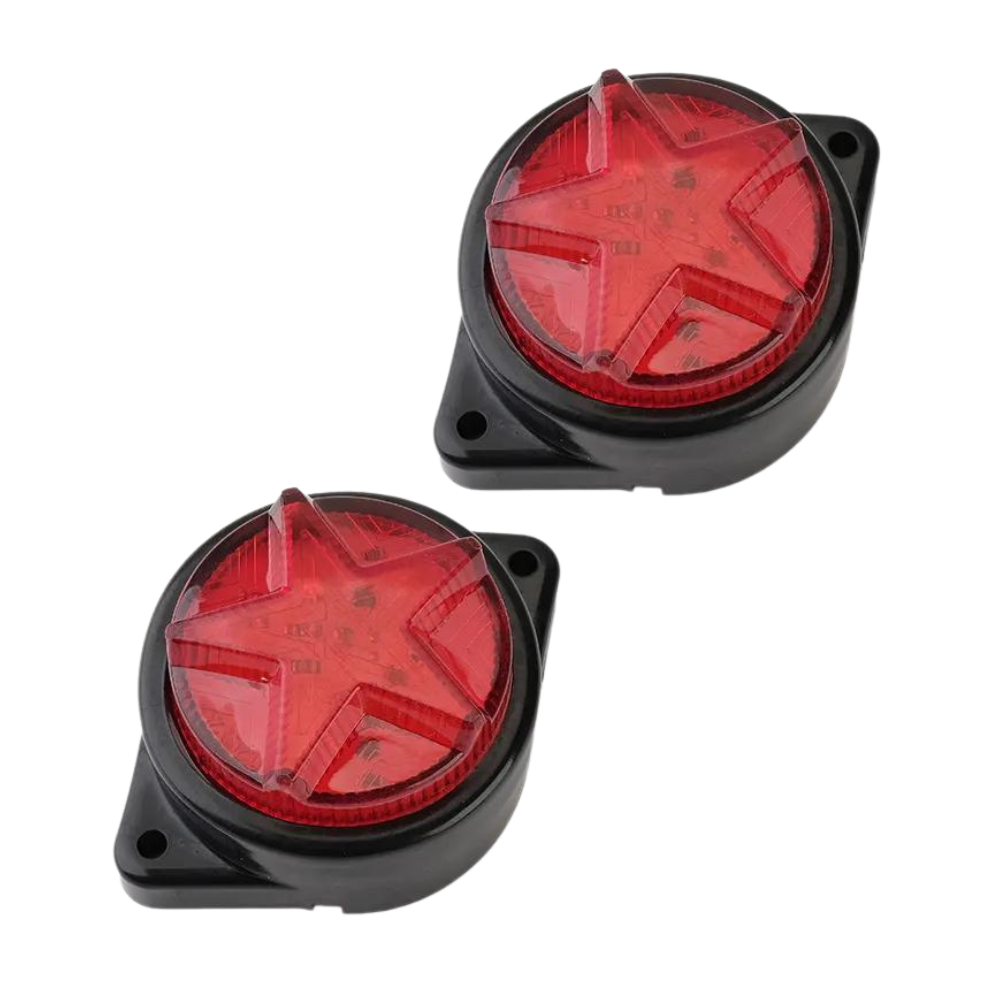 Set 2 x Lampi gabarit rotunde 24V, 11LED, stea, diverse culori
