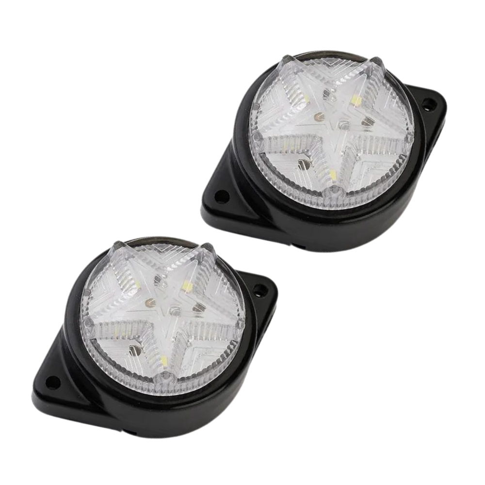 Set 2 x Lampi gabarit rotunde 24V, 11LED, stea, diverse culori