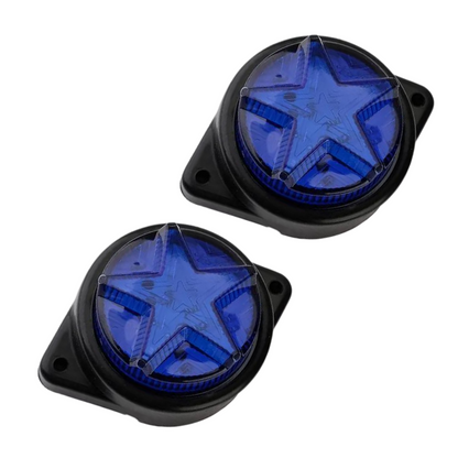 Set 2 x Lampi gabarit rotunde 24V, 11LED, stea, diverse culori