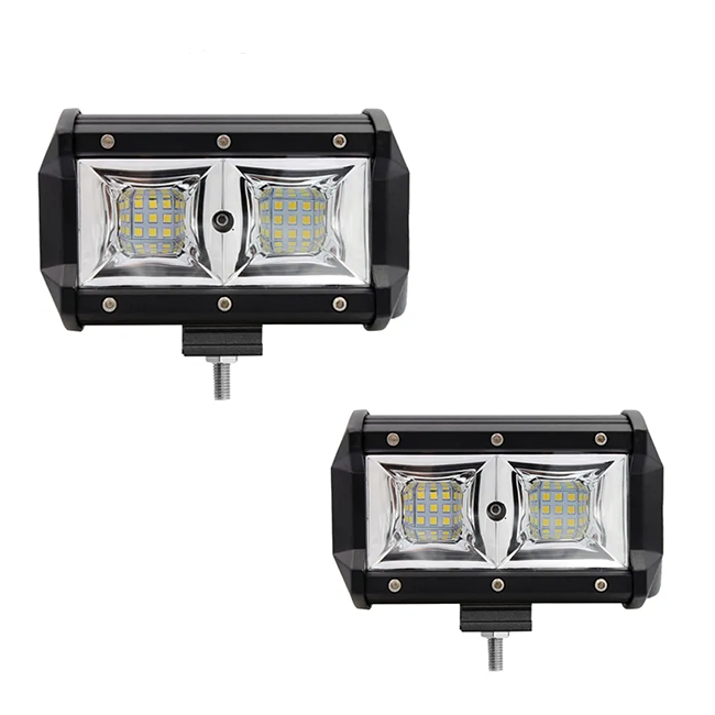 Set 2 x proiectoare auto LED, 72W, 6500K, 12V, IP68, 18LED