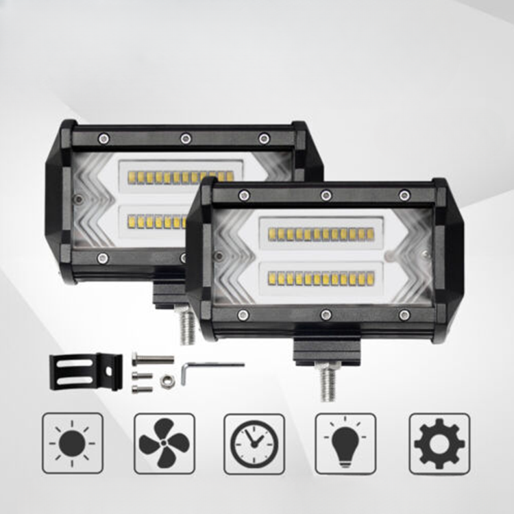Set 2 x proiectoare auto LED, 72W, 6000K