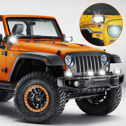 Set 2 x proiectoare auto LED, 72W, 6000K