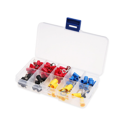 Trusa conectori electrici, 102 piese, 4 culori, cupru/PVC