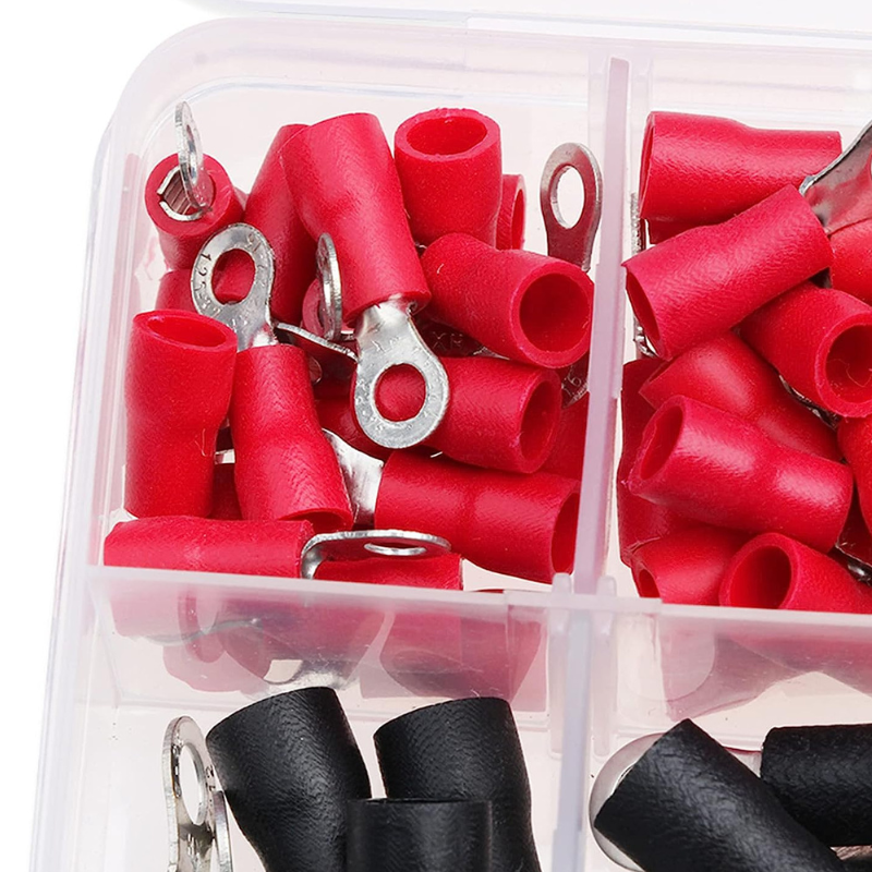 Trusa conectori electrici, 102 piese, 4 culori, cupru/PVC