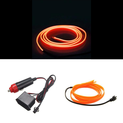 Banda neon auto, flexibila, 12V, 2m, portocaliu