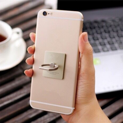 Suport tip inel pentru telefon, metalic, argintiu