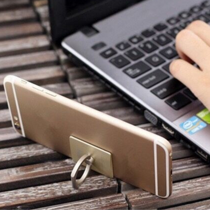 Suport tip inel pentru telefon, metalic, argintiu