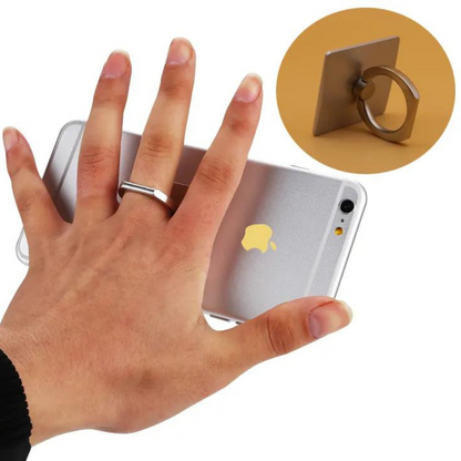 Suport tip inel pentru telefon, metalic, argintiu