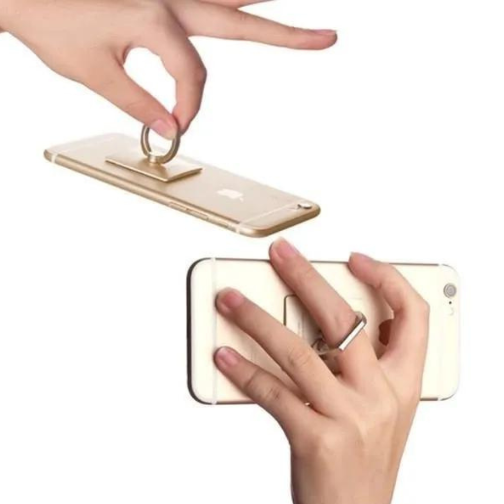 Suport tip inel pentru telefon, metalic, auriu