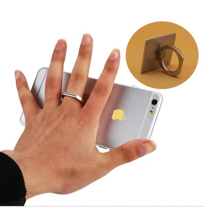 Suport tip inel pentru telefon, metalic, auriu