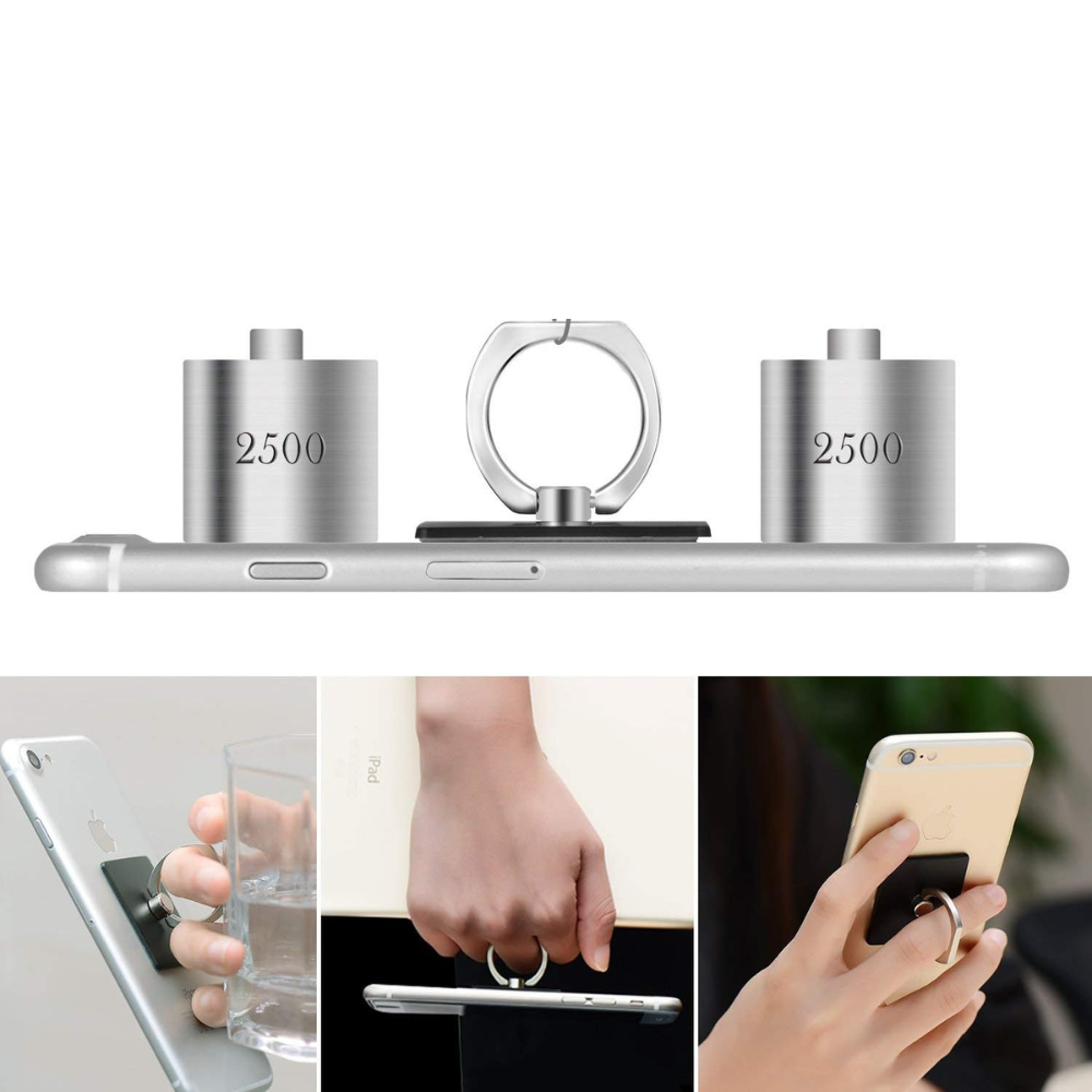 Suport tip inel pentru telefon, metalic, negru