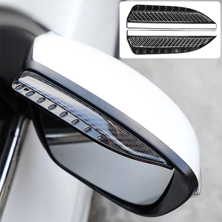 Set 2 x protectie oglinzi auto, fibra de carbon